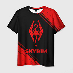 Мужская футболка Skyrim - red gradient