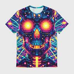 Футболка мужская Neon skull - ai art fantasy, цвет: 3D-принт