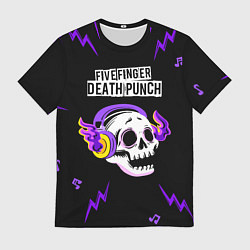 Мужская футболка Five Finger Death Punch неоновый череп