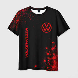 Мужская футболка Volkswagen - red gradient вертикально