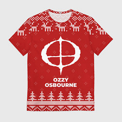 Мужская футболка Новогодний Ozzy Osbourne с оленями