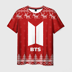 Мужская футболка Новогодний BTS с оленями