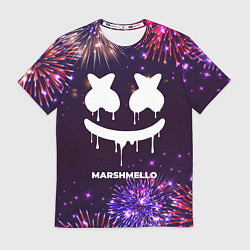 Футболка мужская Праздничный Marshmello, цвет: 3D-принт