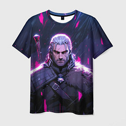 Мужская футболка Geralt - neon rain