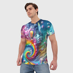 Футболка мужская Абстрактное граффити с лицом девушки, цвет: 3D-принт — фото 2