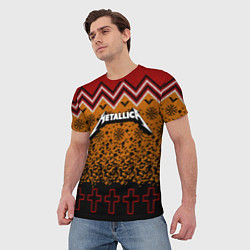 Футболка мужская Metallica christmas ugly sweater, цвет: 3D-принт — фото 2