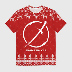 Мужская футболка Новогодний Akame ga Kill с оленями