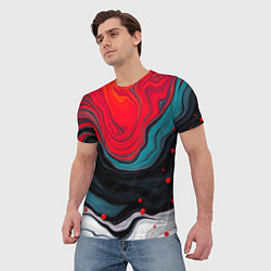 Футболка мужская Абстракция эбру, цвет: 3D-принт — фото 2