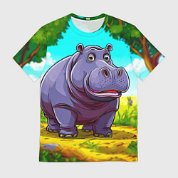 Мужская футболка Гиппопотамчик