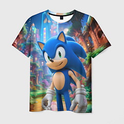 Мужская футболка Sonic красочный мир