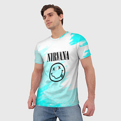 Футболка мужская Nirvana rock music color, цвет: 3D-принт — фото 2