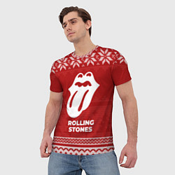 Футболка мужская Новогодний Rolling Stones, цвет: 3D-принт — фото 2