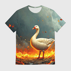 Мужская футболка Гусь в огне