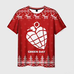 Мужская футболка Новогодний Green Day с оленями