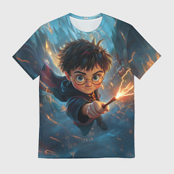 Футболка мужская Гарри Поттер в полетеле, цвет: 3D-принт