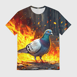 Мужская футболка Голубь в огне