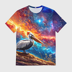 Мужская футболка Пеликан в космосе