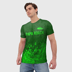 Футболка мужская Papa Roach - green gradient посередине, цвет: 3D-принт — фото 2