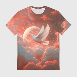 Мужская футболка Белый летящий голубь