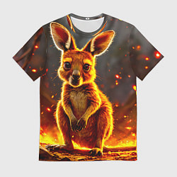 Футболка мужская Кенгуру в огне, цвет: 3D-принт