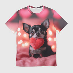 Мужская футболка Чихуахуа с сердечком