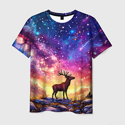 Мужская футболка Лось и звездное небо