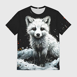 Мужская футболка Песец на черном