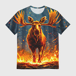 Мужская футболка Лось в огне