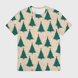 Футболка мужская Новогодняя ель, цвет: 3D-принт