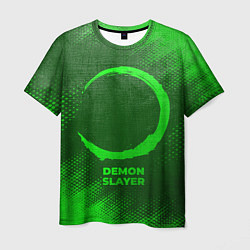 Мужская футболка Demon Slayer - green gradient