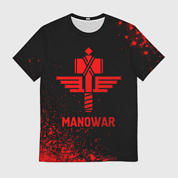Мужская футболка Manowar - red gradient