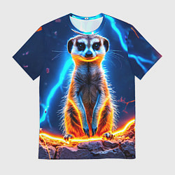 Мужская футболка Сурикат и удар молнии