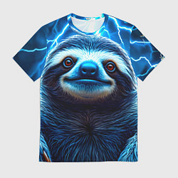 Мужская футболка Ленивец в разрядах молний