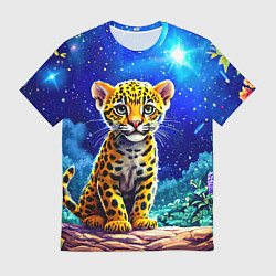 Футболка мужская Ягуар в звездную ночь, цвет: 3D-принт