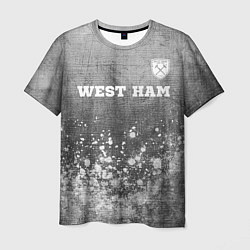 Футболка мужская West Ham - grey gradient посередине, цвет: 3D-принт