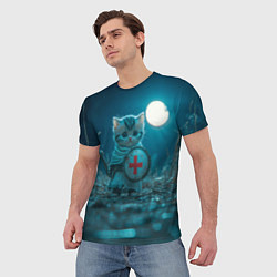 Футболка мужская Котенок выходит на тропу войны, цвет: 3D-принт — фото 2
