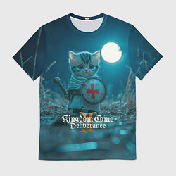 Мужская футболка Kingdom Come Deliverance 2 котик рыцарь