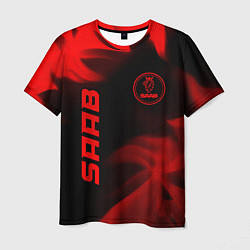 Футболка мужская Saab - red gradient вертикально, цвет: 3D-принт