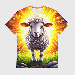Мужская футболка Овечка в ярких лучах