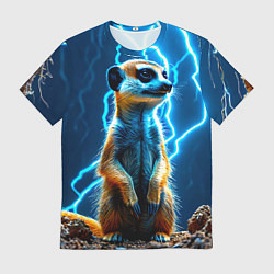 Мужская футболка Сурикат в разрядах молний