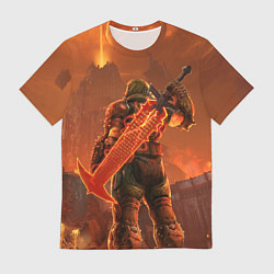 Мужская футболка Палач рока и башня Doom