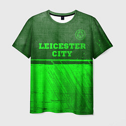 Футболка мужская Leicester City - green gradient посередине, цвет: 3D-принт