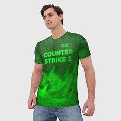 Футболка мужская Counter Strike 2 - green gradient посередине, цвет: 3D-принт — фото 2