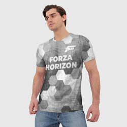 Футболка мужская Forza Horizon - grey gradient посередине, цвет: 3D-принт — фото 2
