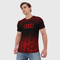 Футболка мужская Audi red poly, цвет: 3D-принт — фото 2