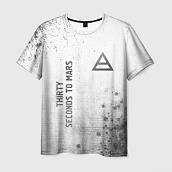 Мужская футболка Thirty Seconds to Mars - white gradient вертикальн