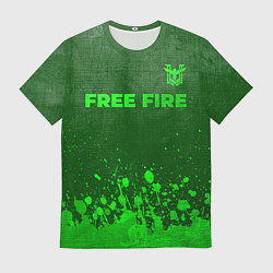 Мужская футболка Free Fire - green gradient посередине