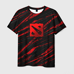 Футболка мужская Dota 2 - красные потертости, цвет: 3D-принт