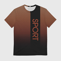 Мужская футболка Sport коричневый вертикальная полоса