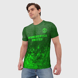 Футболка мужская Manchester United - green gradient посередине, цвет: 3D-принт — фото 2